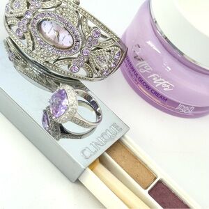 Elgin II Watch Bundle Ring Korean Skincare Clinique Eyeshadow Silver Purple Glam
